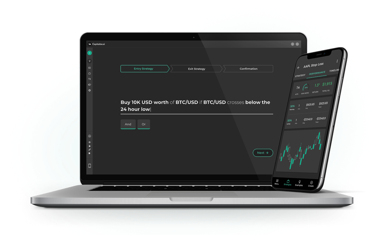 Capitalise.ai trading automation platform dashboard